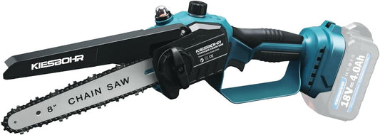 KIESBOHR CS001 Mini‑Akku‑Kettensäge (18 V, bürstenlos) — 20 cm Schwert, kompatibel mit Makita‑18V