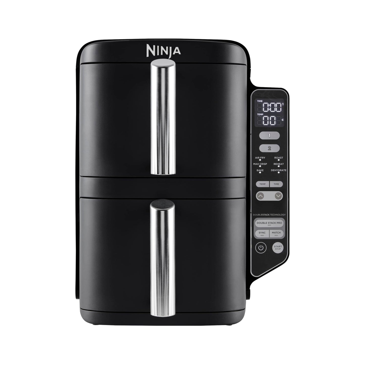 Ninja Double Stack Heißluftfritteuse – 9,5 L, Schwarz/Copper (2‑Schubladen, 6 Programme)