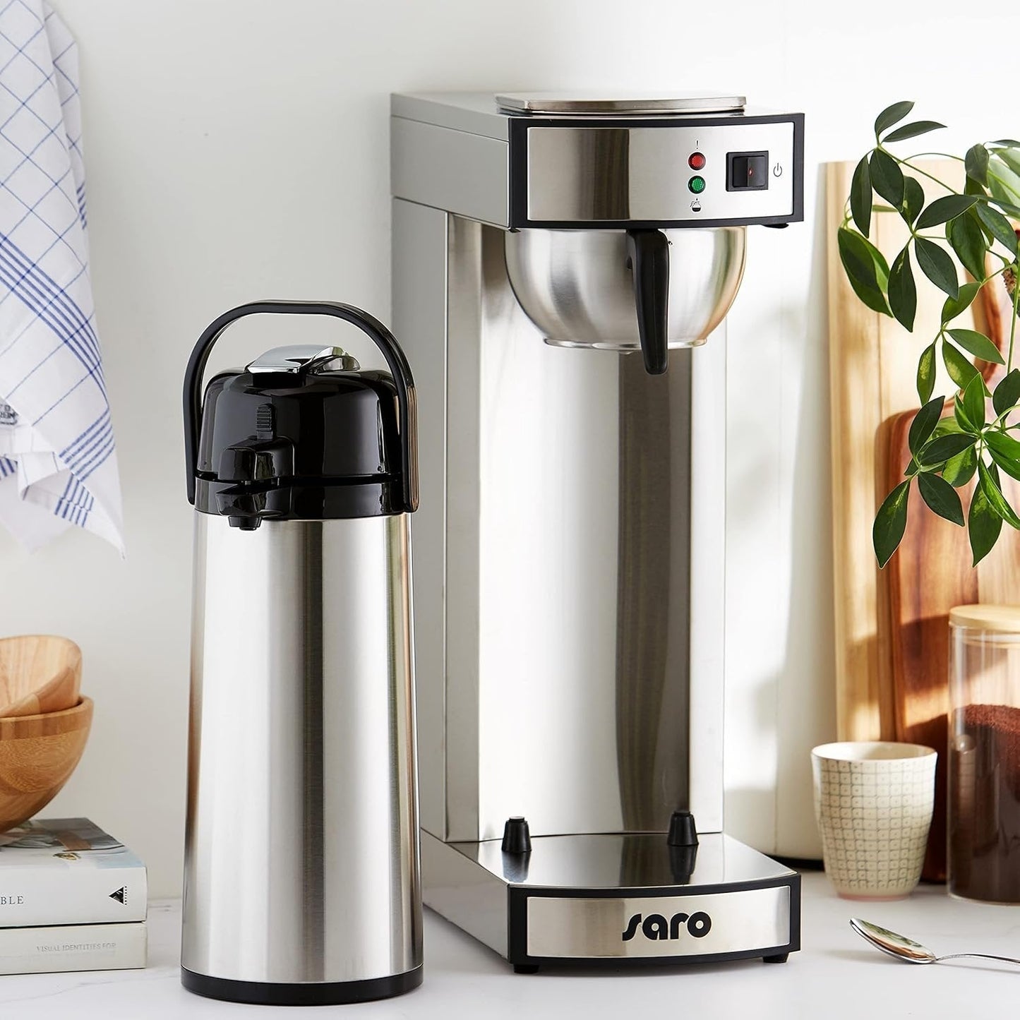 Saro 317-2085 Gastro-Kaffeemaschine mit Thermosflasche | 2,2 L | Edelstahl | ca. 10 Tassen